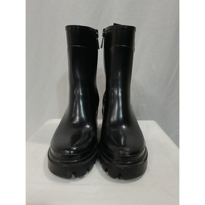 Moncler Rubber Platform Mid-Calf Black Rain Boots - Size 10