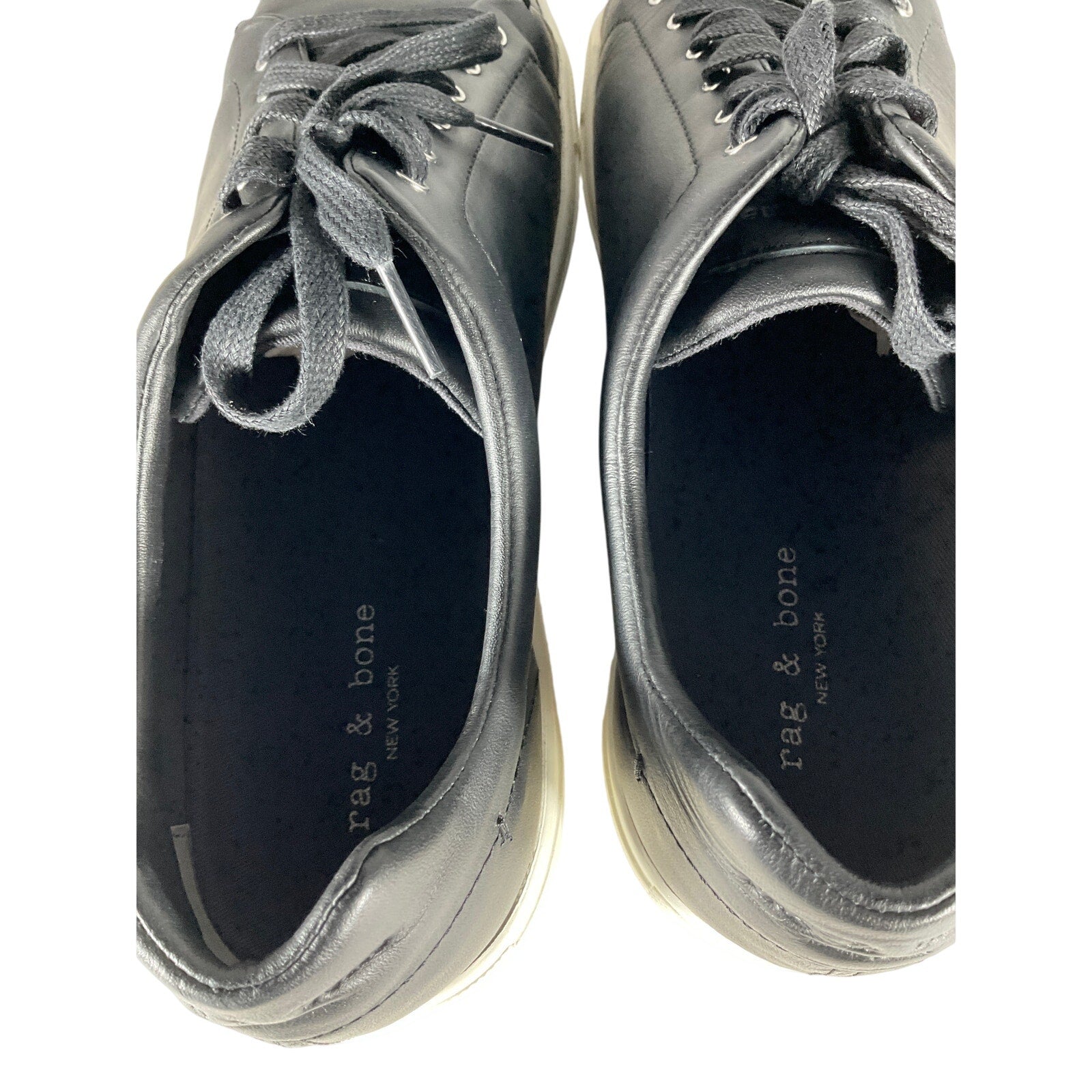 Rag & Bone 'Kent' Black Leather Embossed Two-Tone Sneakers Size 12