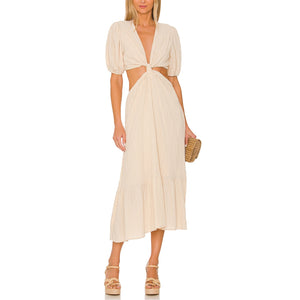 Line & Dot 'Ella' White Rayon Midi Dress Size XS