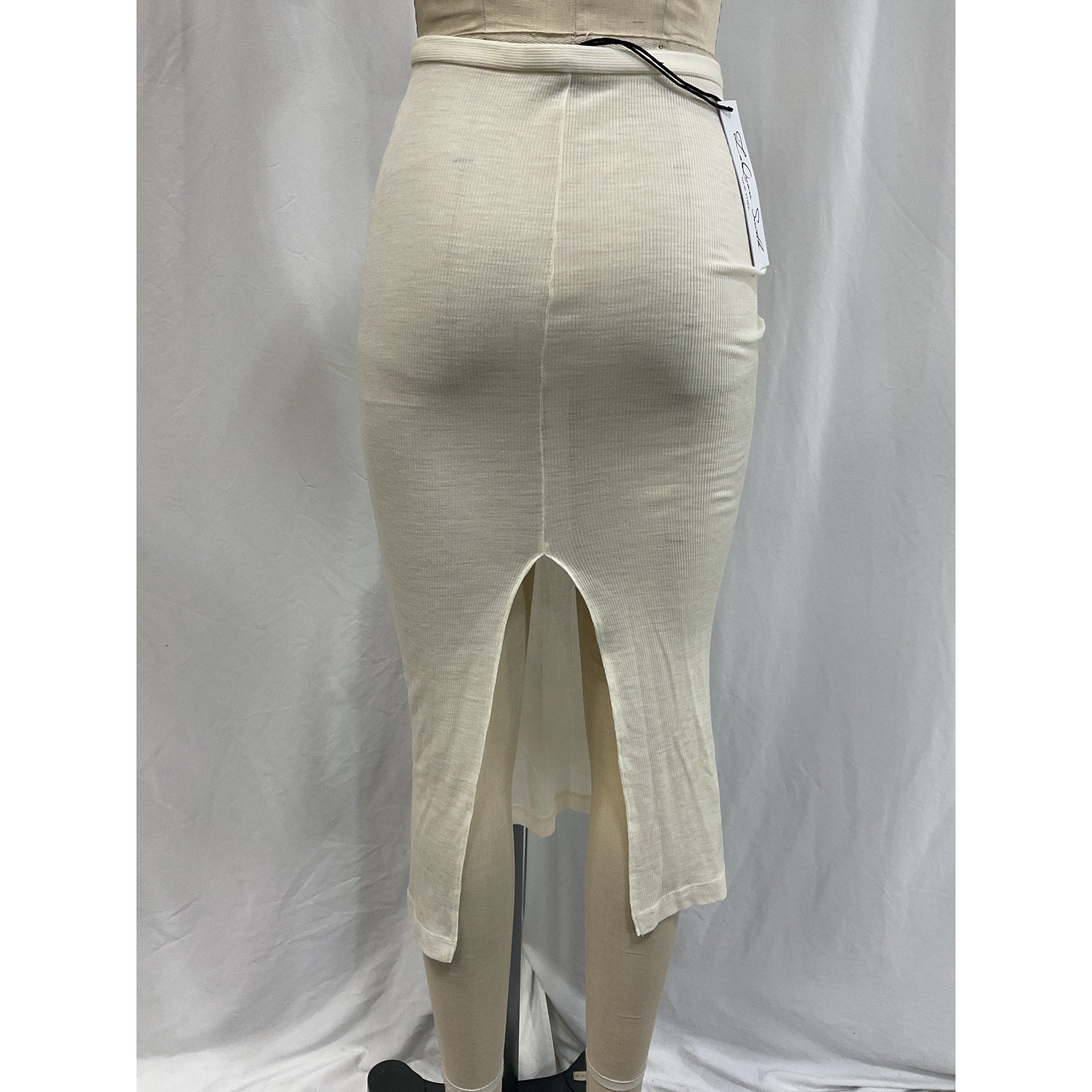 Laquan Smith White Center Waist Tie Pencil Skirt Size XS - NWT