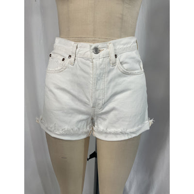 Agolde 'Parker' White Vintage Cut Off Denim Jean Short Size 24