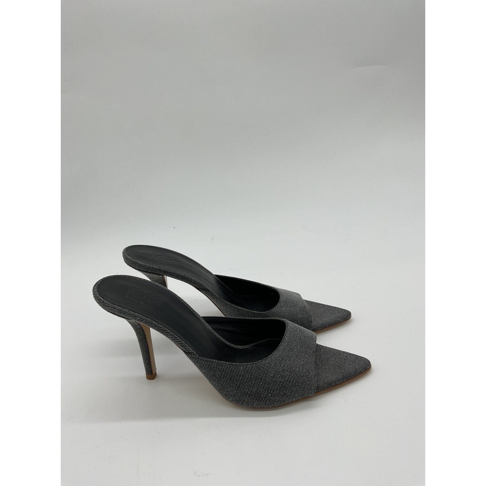 Gia Borghini X 'Pernille Teisbaek' Blue Denim Pointed Mule Size 8.5