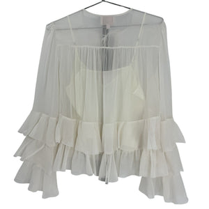 Cinq à Sept Ruffled White Steffina Blouse Size S