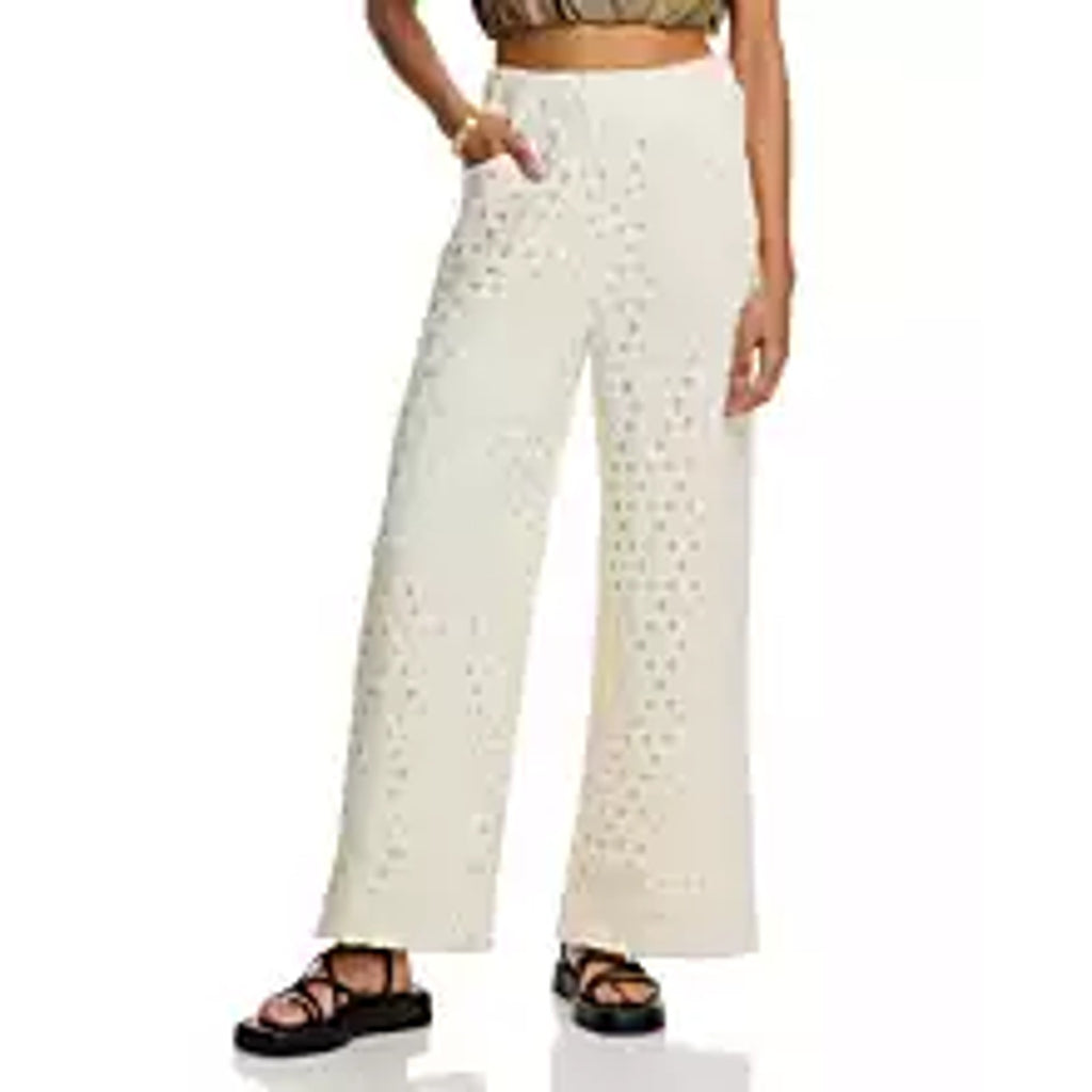 Line & Dot 'Bowen' Cream Polyester Crocheted Pants Size M - NWT