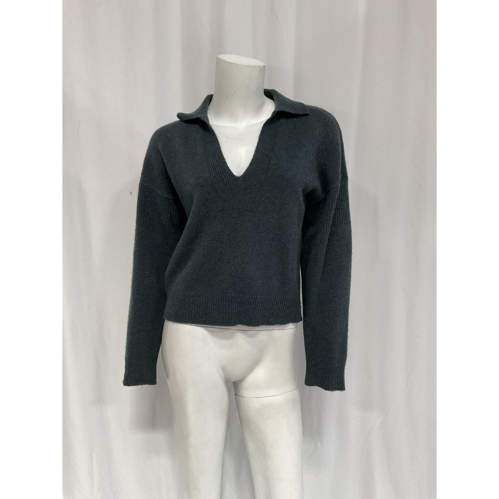 Naadam 'Recycled' Green Cashmere Open Neck Polo Size XS