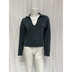 Naadam 'Recycled' Green Cashmere Open Neck Polo Size XS