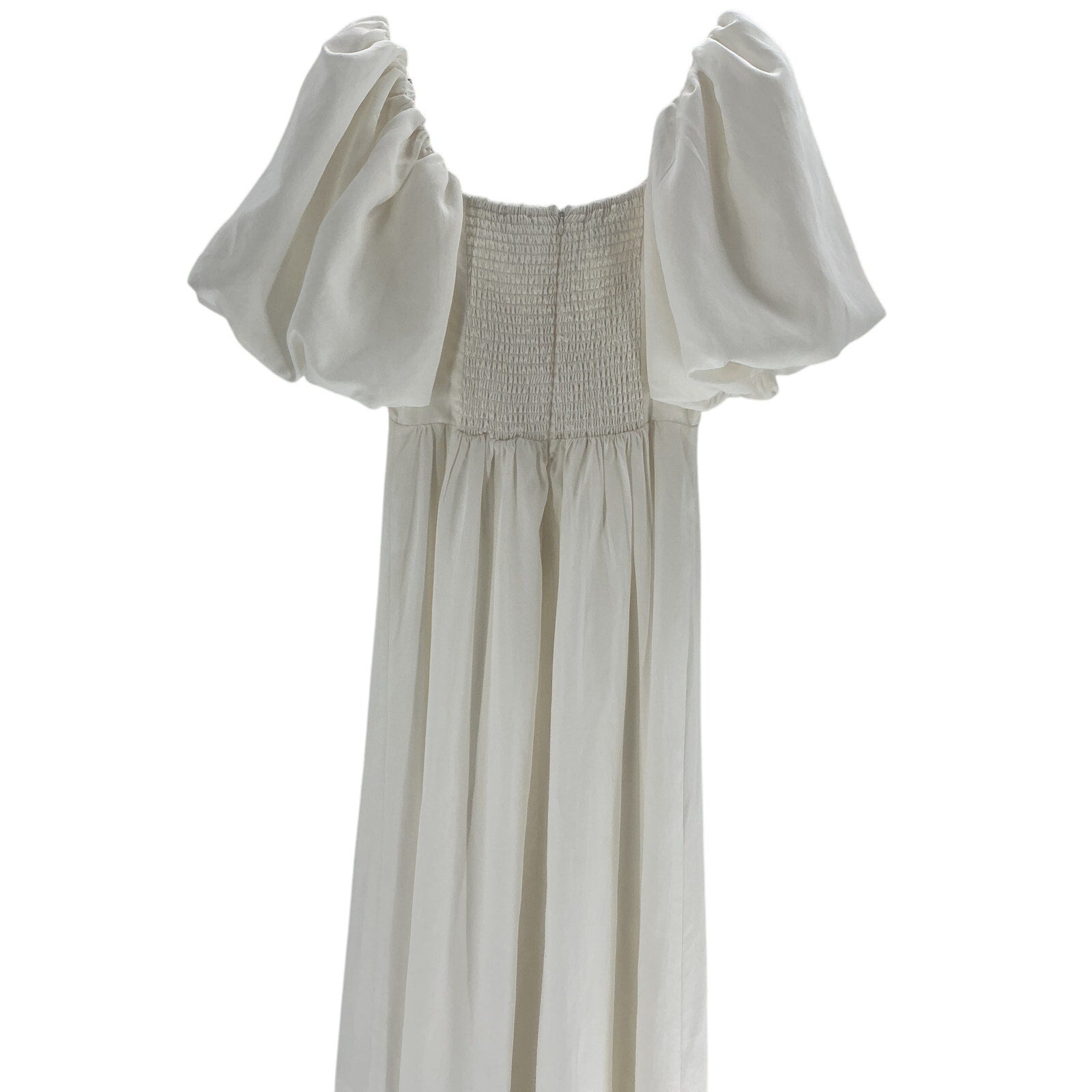 Astr The Label 'Serilda' White Puff Sleeve Midi Dress Size S