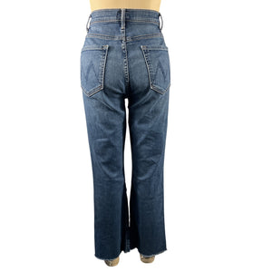 Mother High Rise Blue Hustler Fray Denim Jeans Size 32