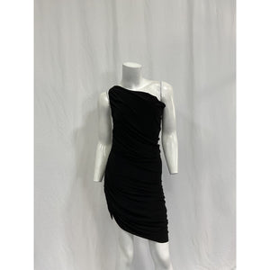 Norma Kamali 'Diana' Black Polyester Mini Dress Size XS