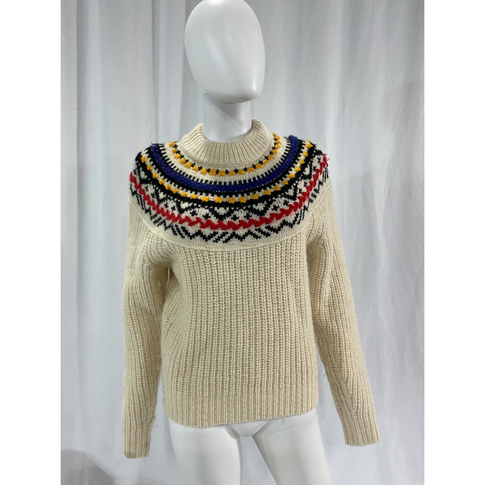 Isabel Marant '�toile Gil-Ge' White Long Sleeve Stripe Sweater Size 34