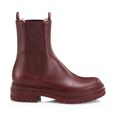 Gianvito Rossi Sleek Burgundy Chester Chelsea Boots Size EU 38.5/ US 8.5