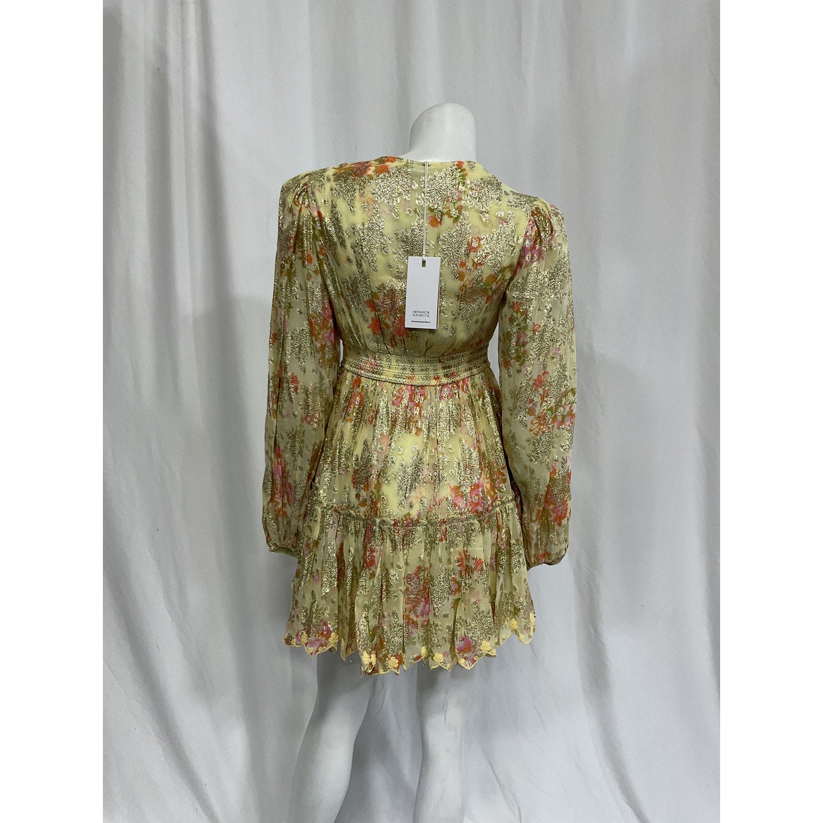 Hemant And Nandita Yellow Short Dress Size XS - NWT