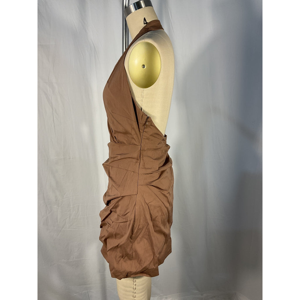 Sir. 'Alba' Brown Halter Mini Poplin Dress Size L