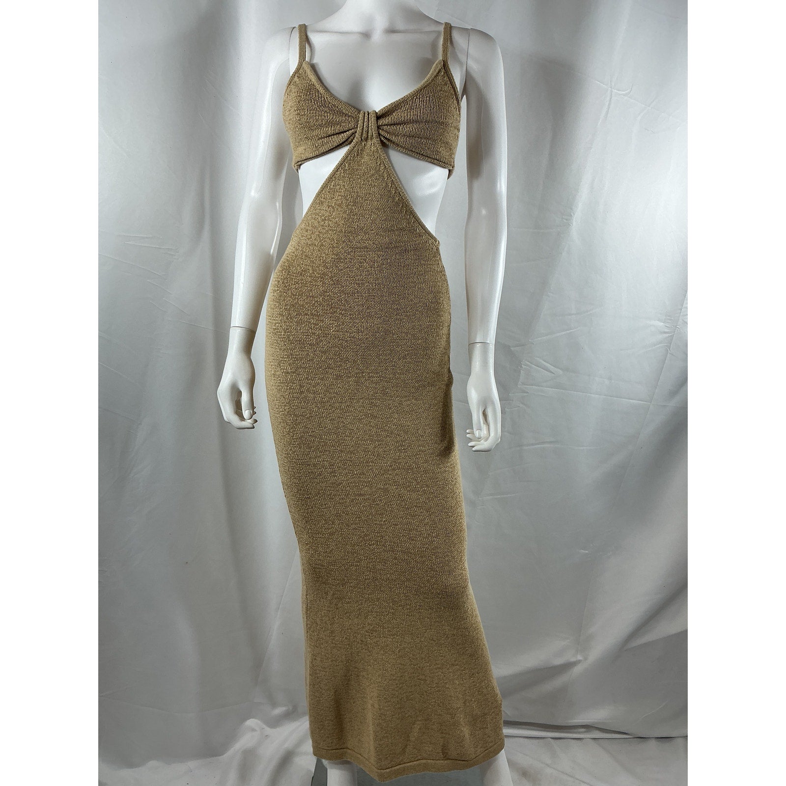 Cult Gaia Printed Tan Cotton Long Dress Size XS - NWT
