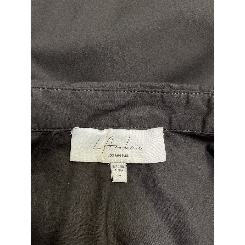 L'Academie Off Shoulder Black Cotton Blouse Size M