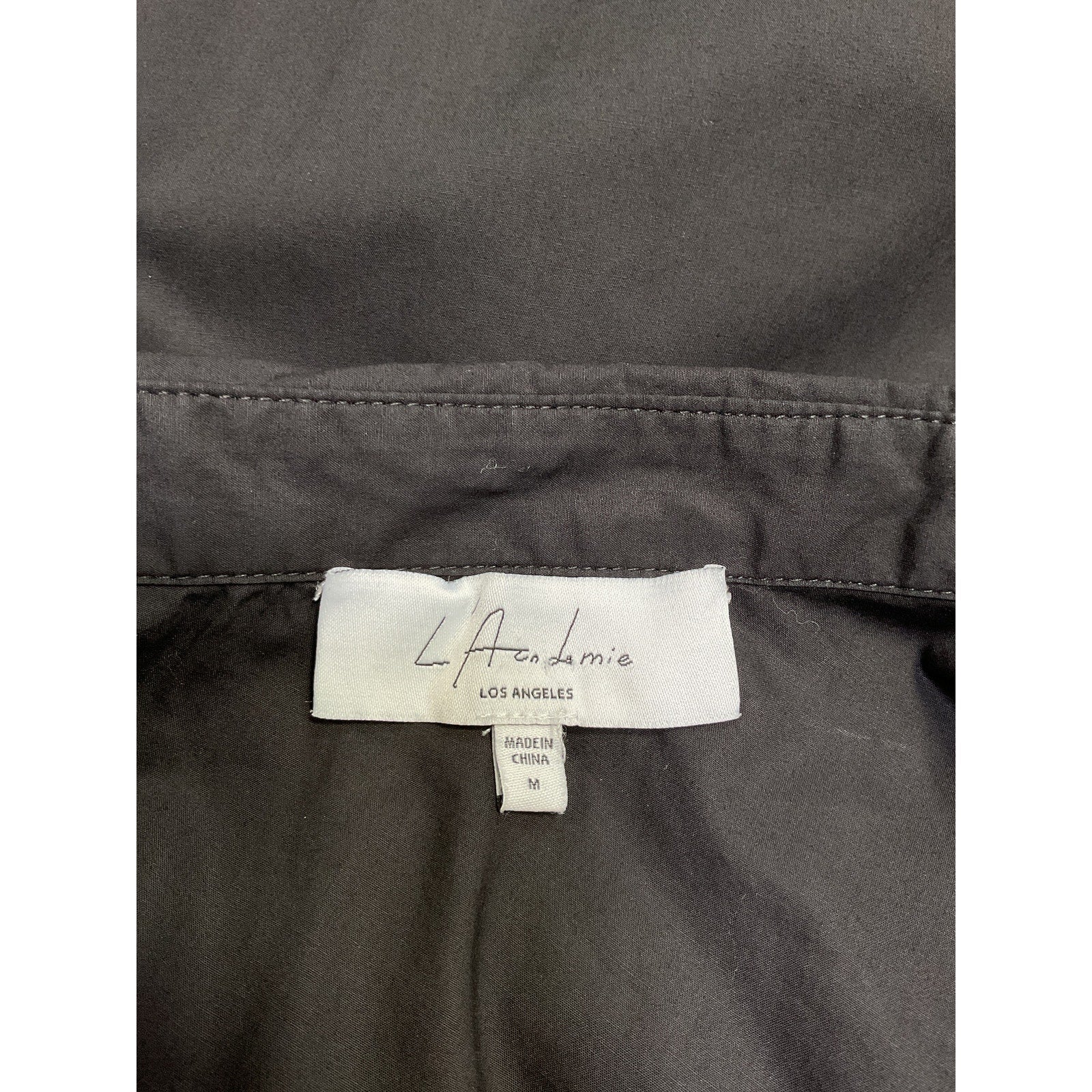 L'Academie Off Shoulder Black Cotton Blouse Size M