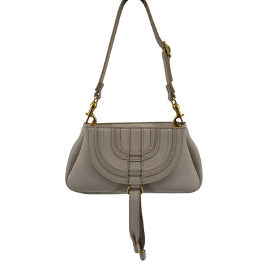 Chloé Leather Marcie Small Grey Shoulder Bag