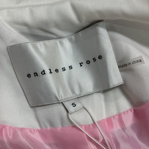 Endless Rose Shimmering Pink Tweed Short Sleeve Cropped Blazer Size S NWT
