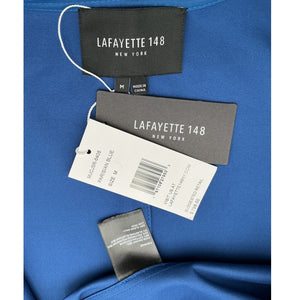 Lafayette 148 Sleek Blue Zip Front Jacket Size M