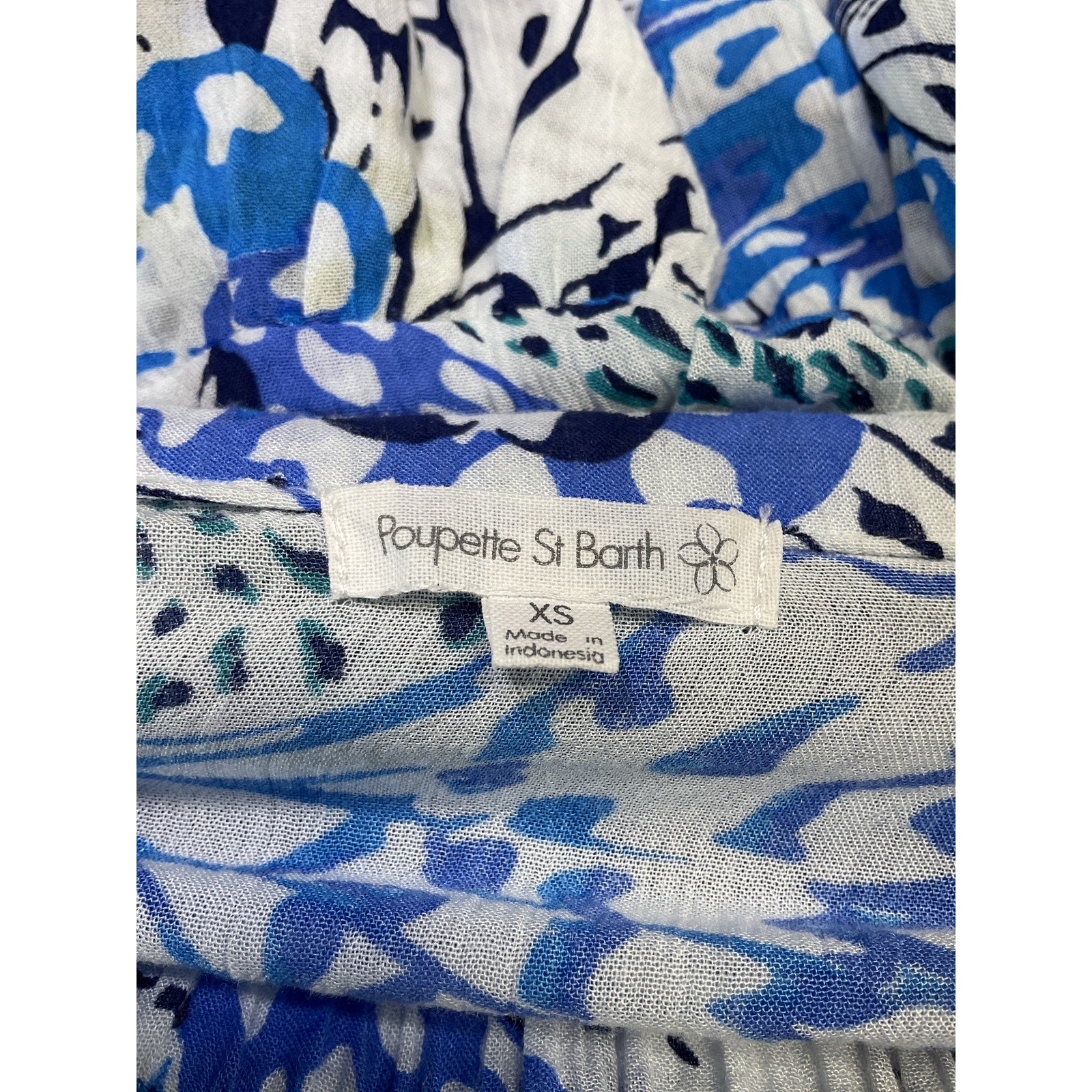 Poupette St Barth 'Ambra' Blue Bandeau Mini Dress Size XS
