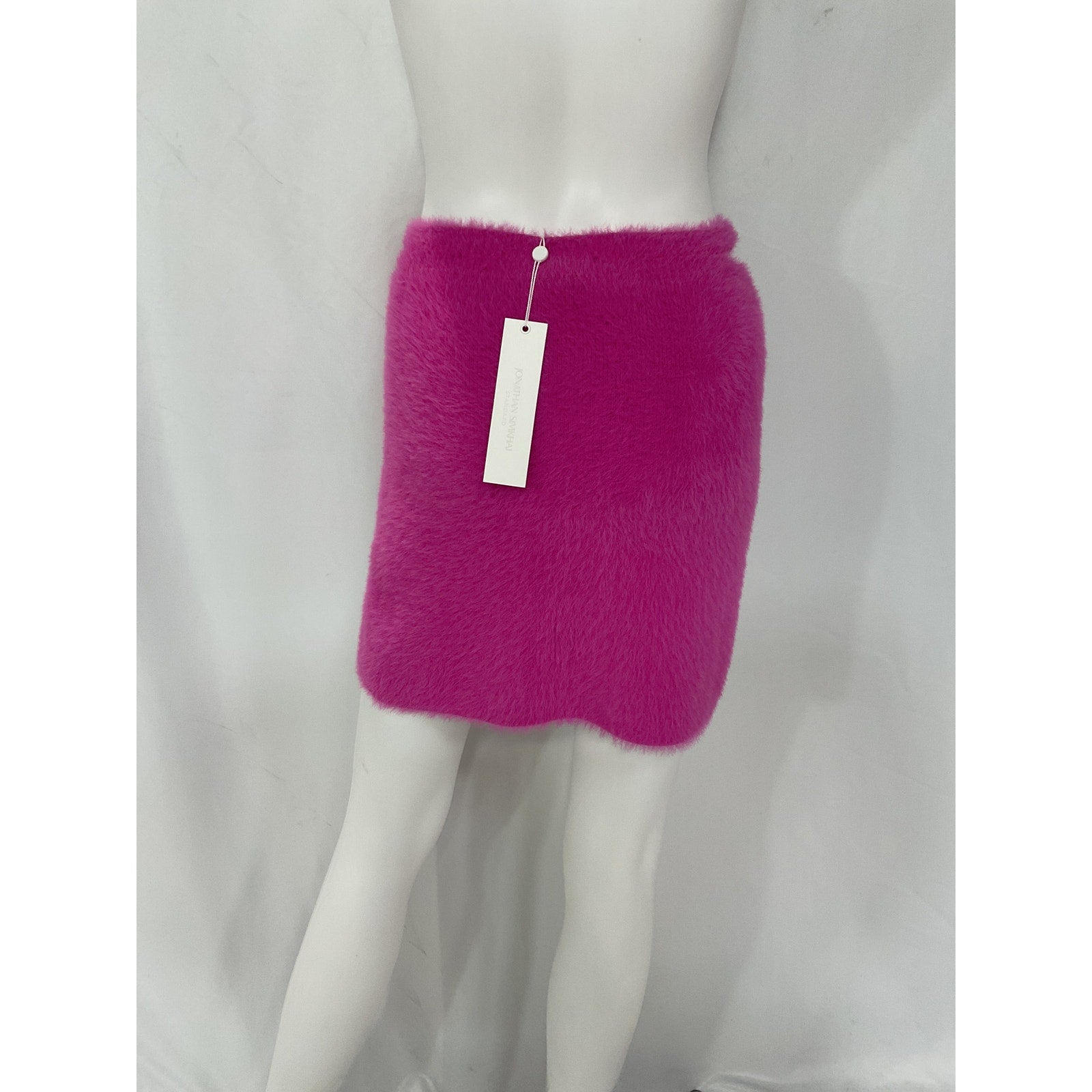 Simkhai 'Standard' Pink Paytra Fuzzy Faux Fur Knit Mini Skirt Size M - NWT