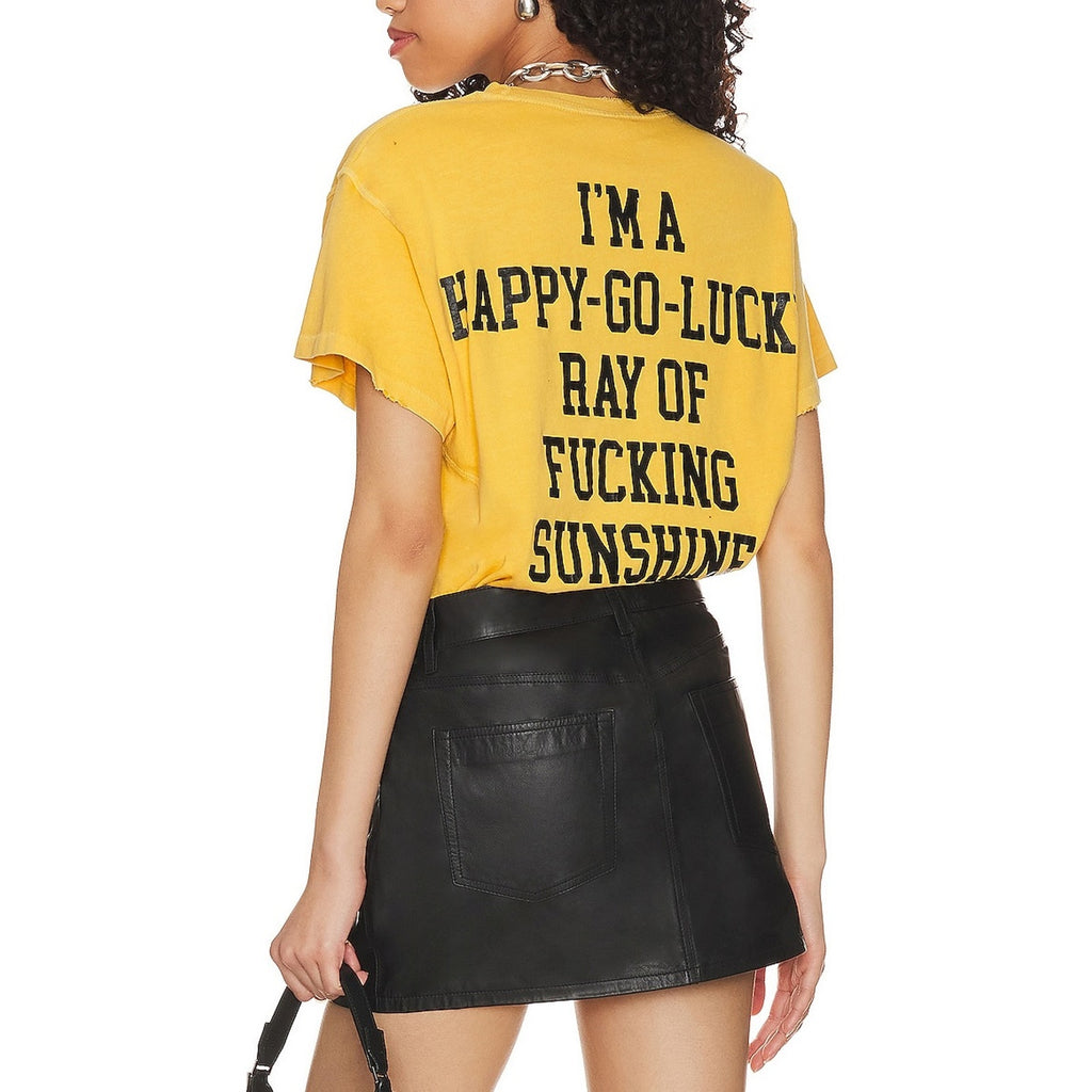 Madeworn Yellow Cotton Happy - Go - Lucky Tee Size L