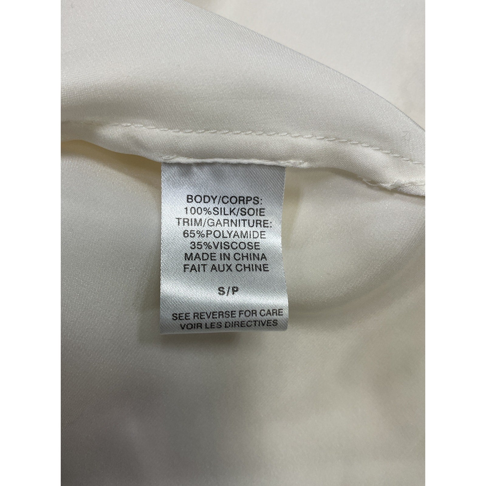 Cami Nyc 'Racer' White Charmeuse Cami Top Size S