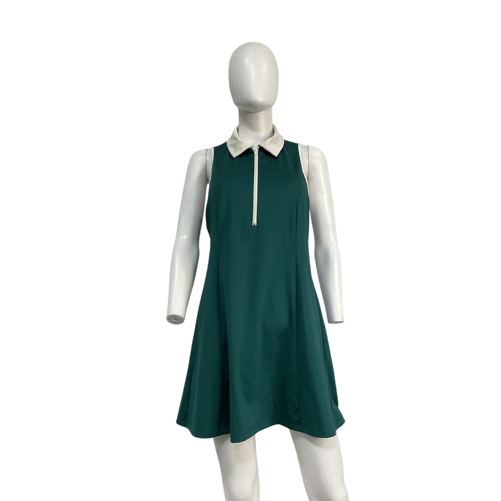 Reformation 'Leslie' Green Polyester Ecomove Zip Front Active Dress Size XL