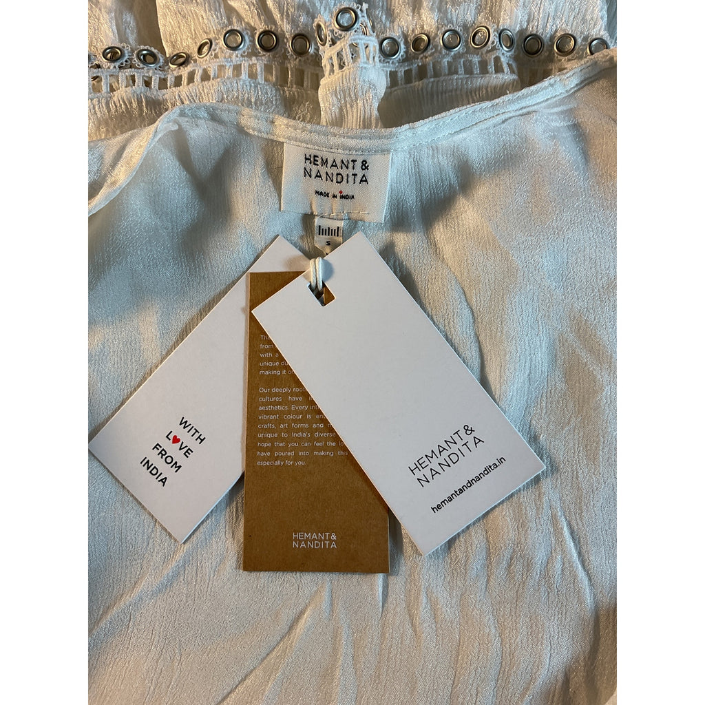 Hemant And Nandita 'Veda' White Mini Dress Size S - NWT