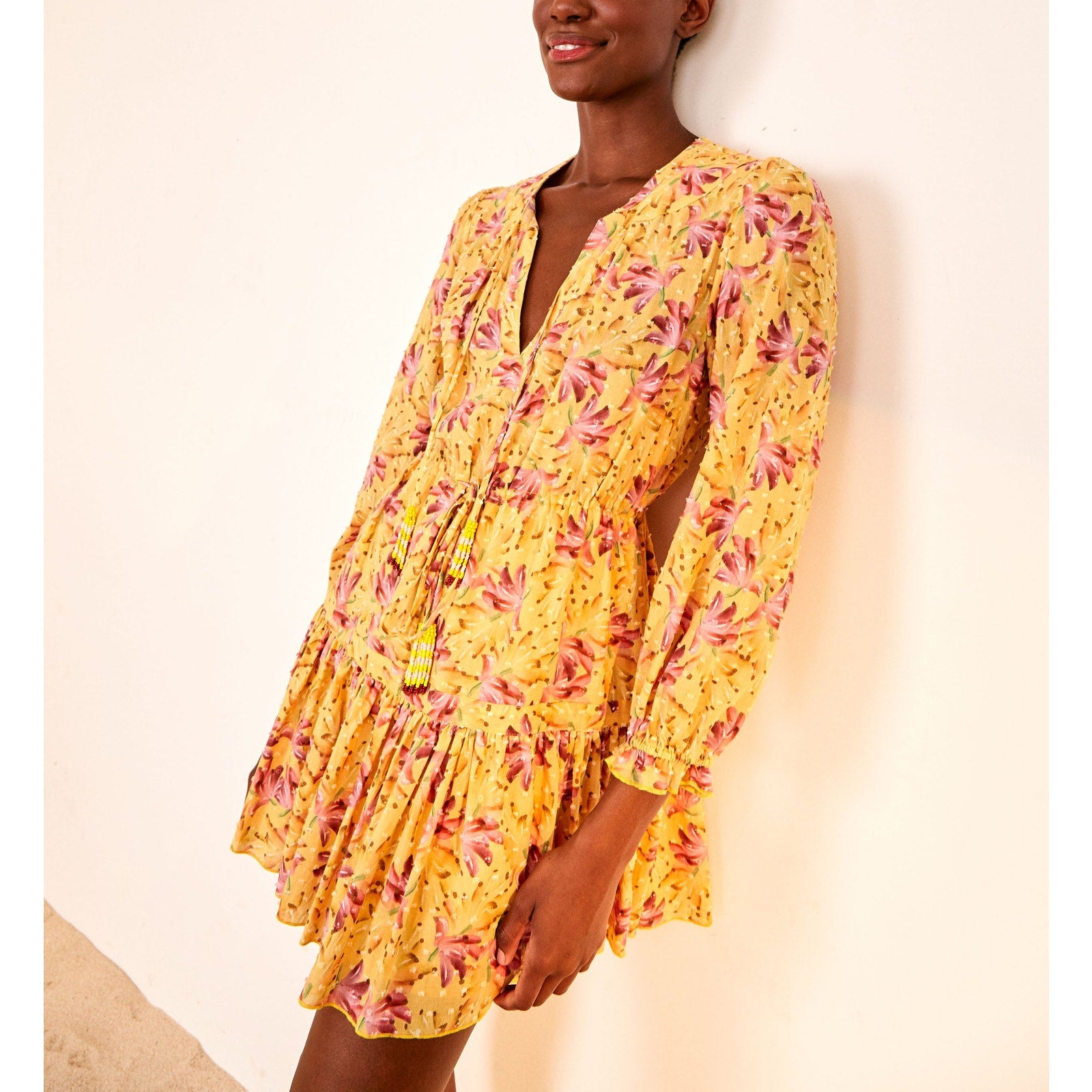 Farm Rio 'Banana' Yellow Sunshine Mini Dress Size S
