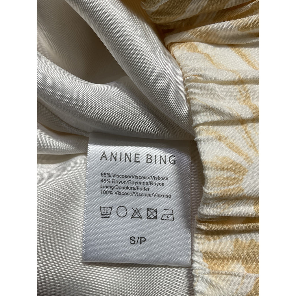 Anine Bing 'Candice' White Palm Print Shorts Size S