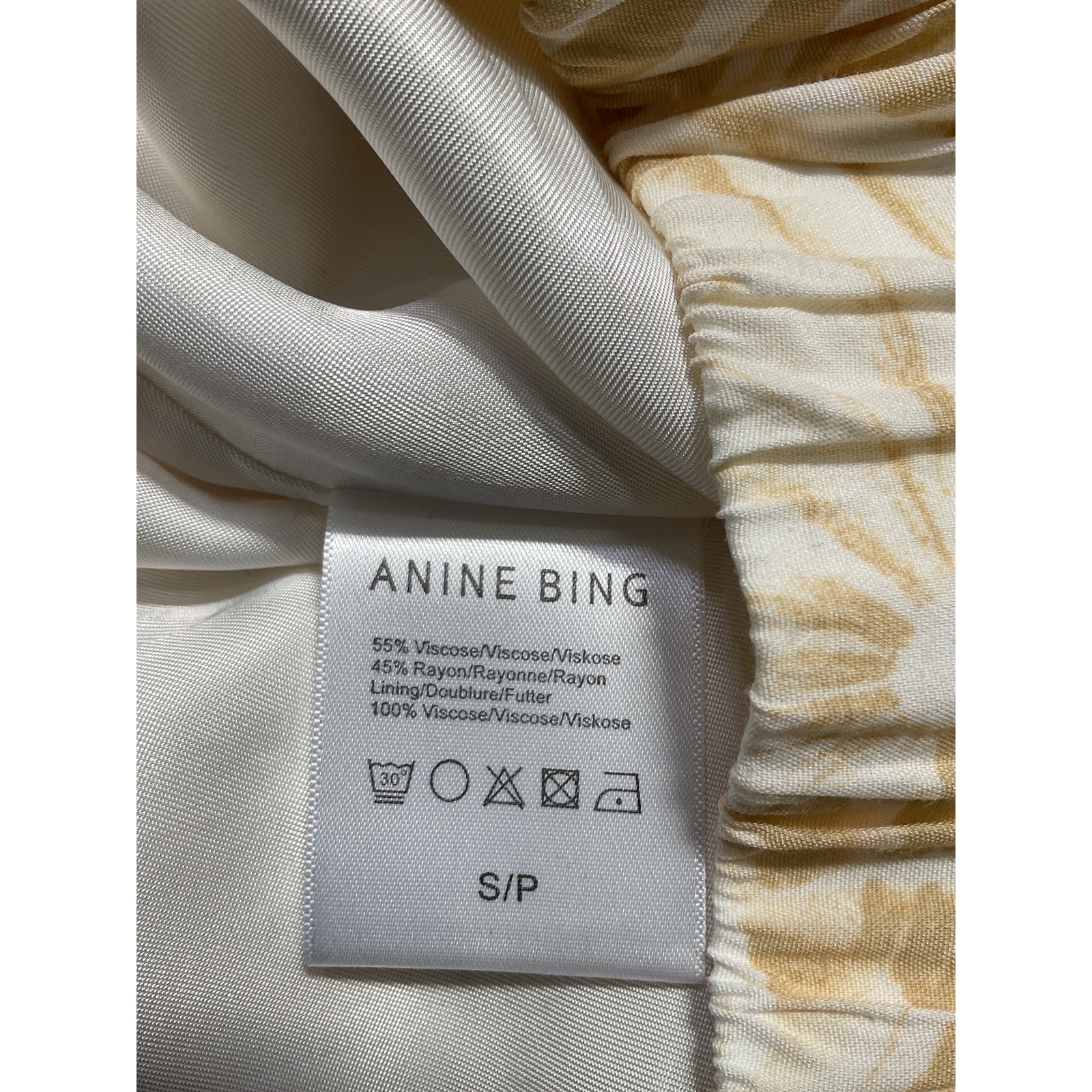 Anine Bing 'Candice' White Palm Print Shorts Size S
