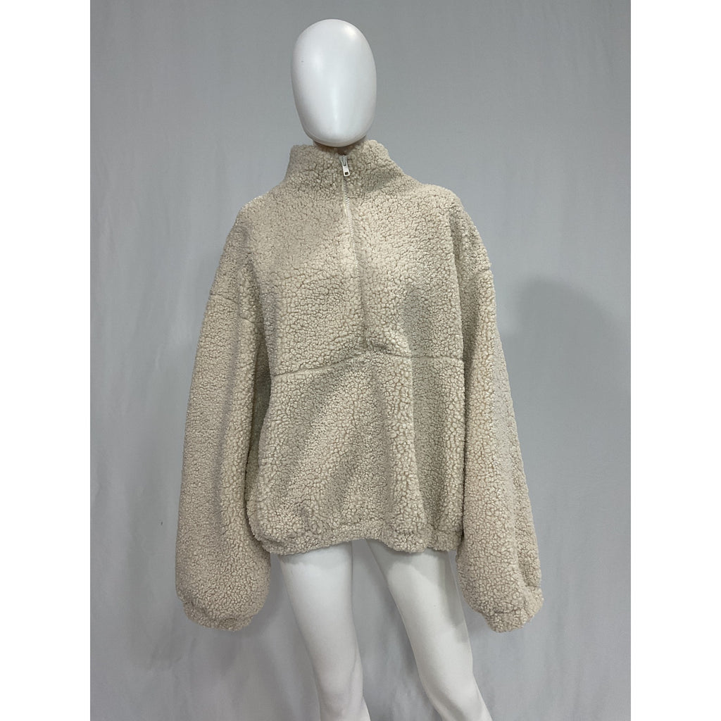 Lpa 'Ciao' White Pullover Faux Fur Sweater Size XXL