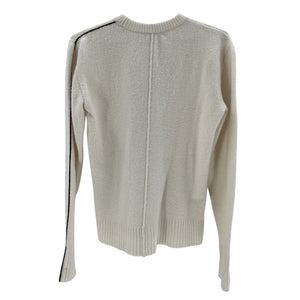 Peter Do Textured Cream Center Seam Button Hem Sweater Size S