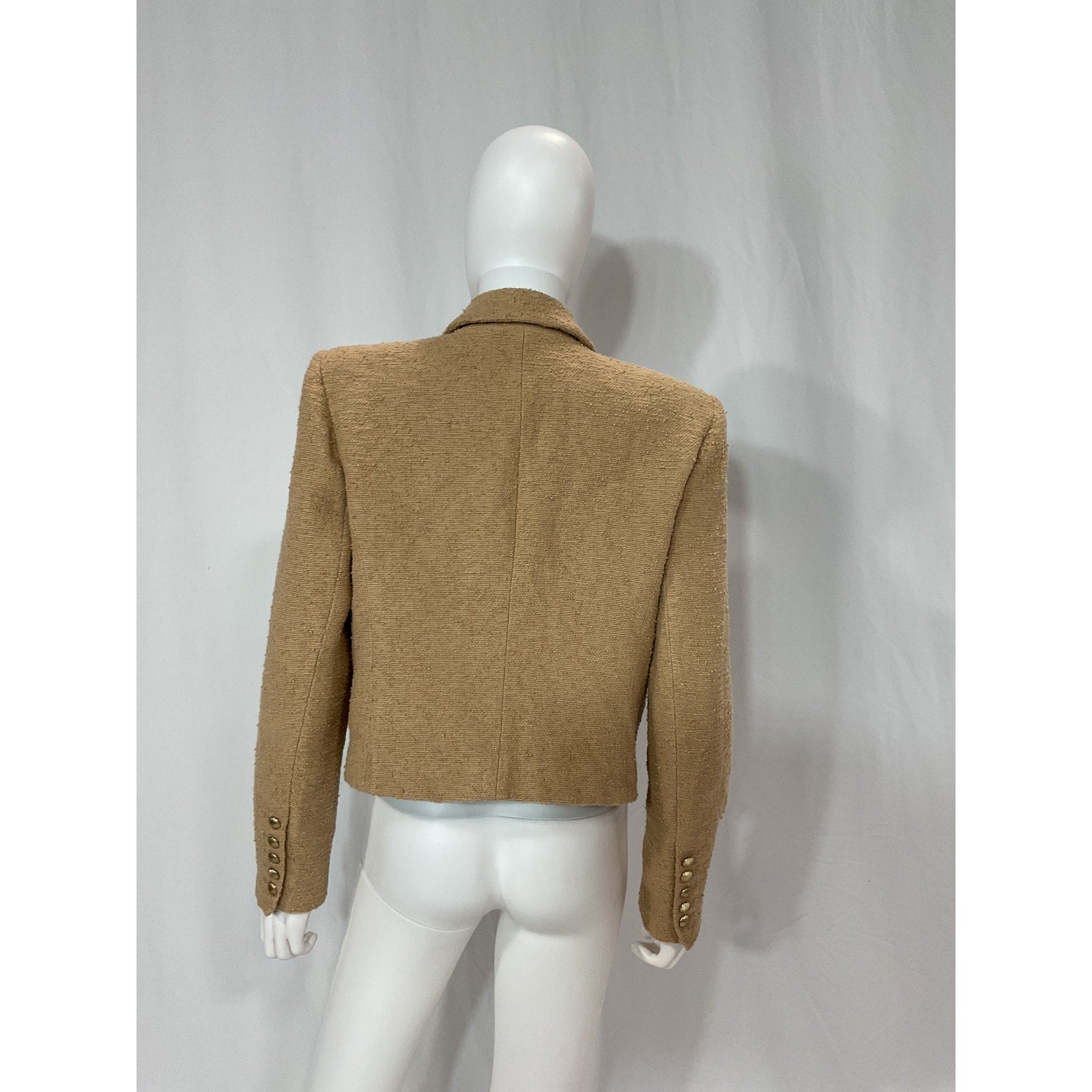 L'Agence 'Inez' Tan Tweed Blazer Size 12