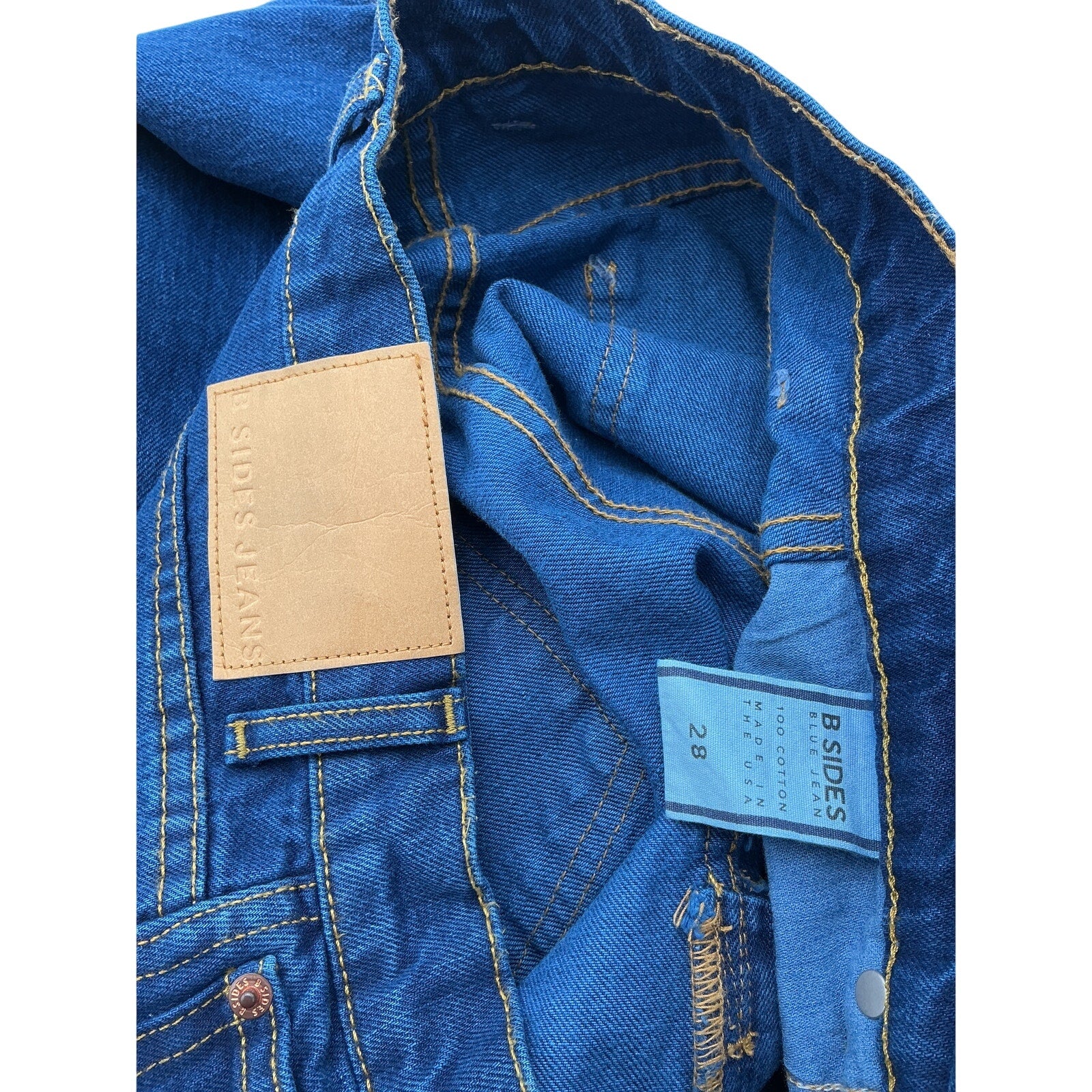 B Sides Plein High Blue Cotton Straight Jeans Size 28