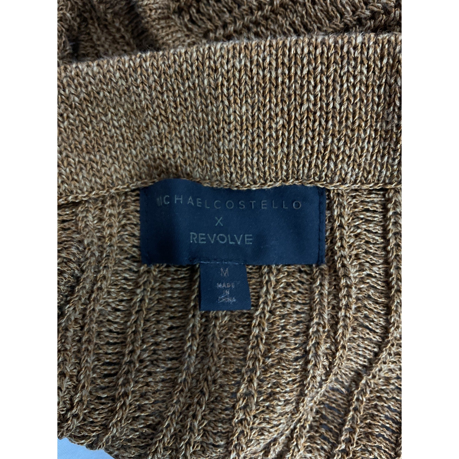 Michael Costello x Revolve 'Sylvan' Brown Hartner Neck Knit Top Size M