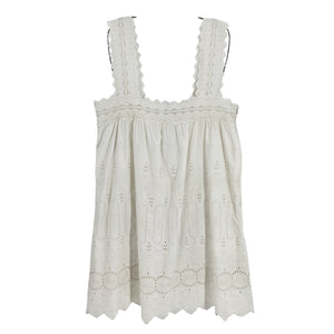 Posse Embroidered White Amelia Mini Dress Size M