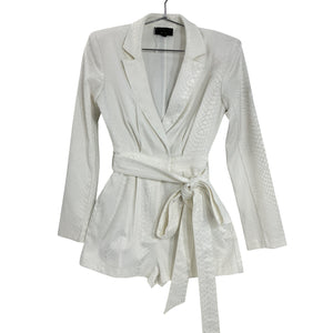 Michael Costello Textured White Harley Romper Size XS