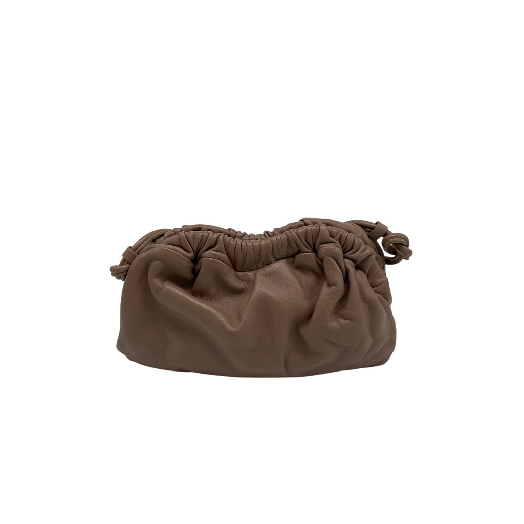 Mansur Gavriel Mini Brown Leather Cloud Leather Clutch