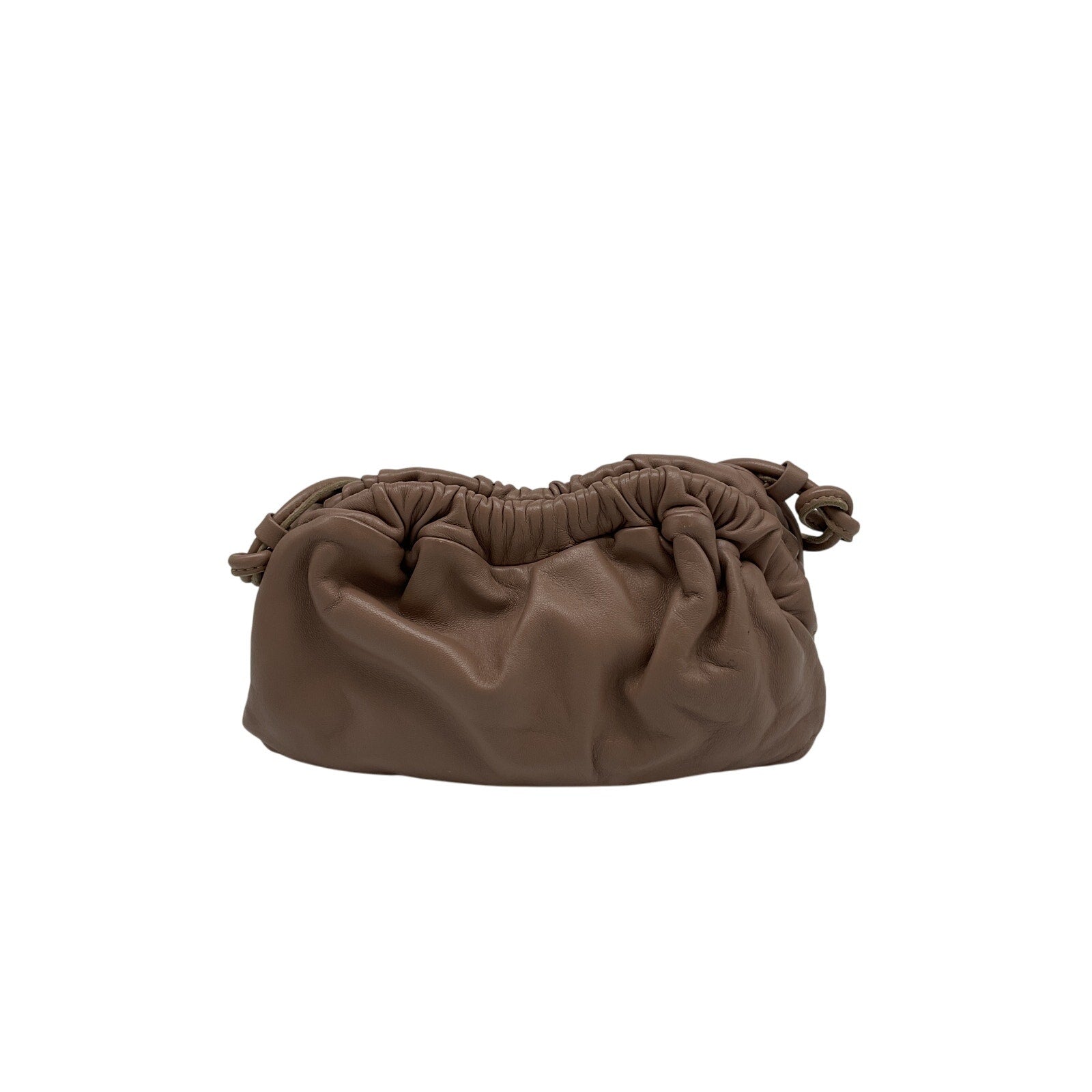 Mansur Gavriel Mini Brown Leather Cloud Leather Clutch