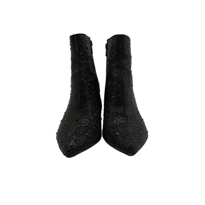 Betsey Johnson 'Cady' Black Rhinestone Ankle Bootie Size 7