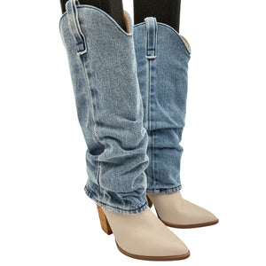 Steve Madden Slouchy Blue Lassy Cowboy Boots Size 5.5