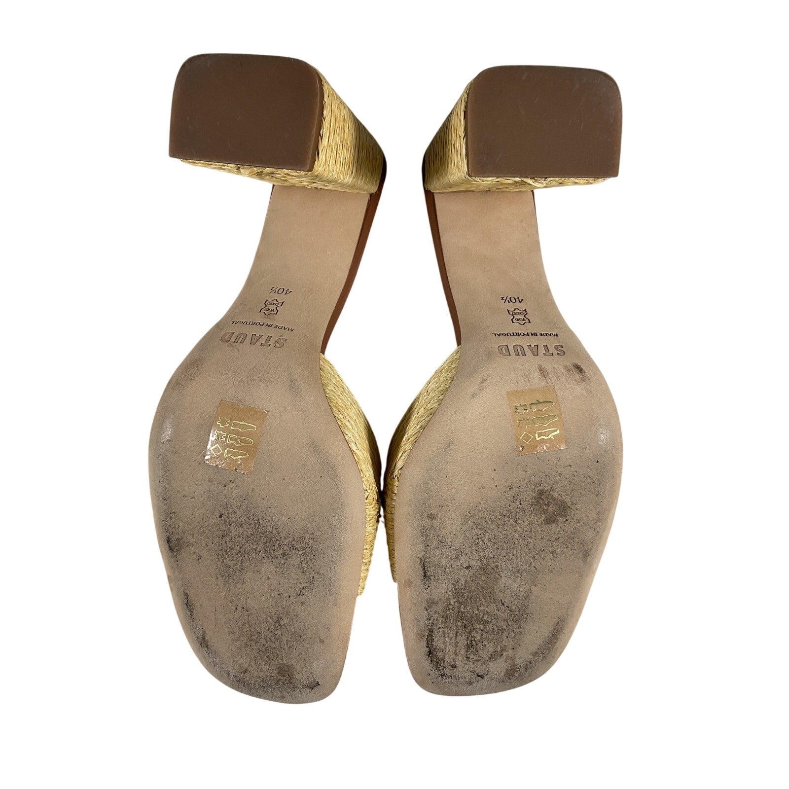 Staud 'Sloane' Beige Raffia Heels Size 10.5