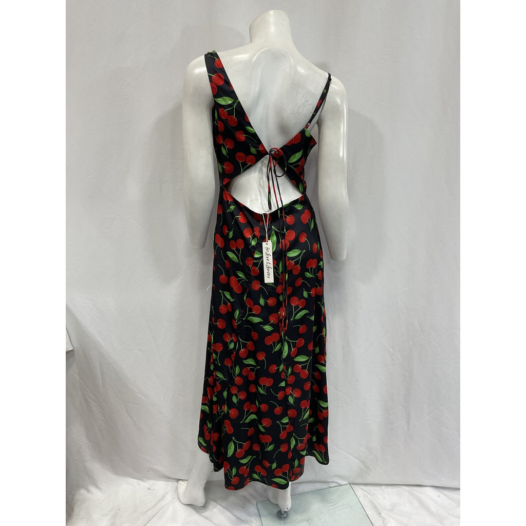 For Love & Lemons 'Xena' Black Polyester Midi Dress Size M - NWT