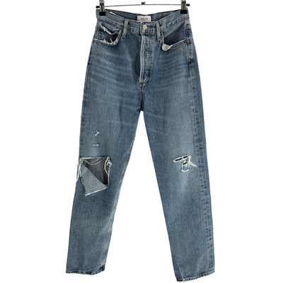 Agolde Distressed Lineup 90s Pinch Waist Denim Jeans Size 24