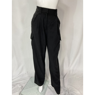 Shona Joy 'Sara' Black Crepe Utility Relaxed Pant Size 4