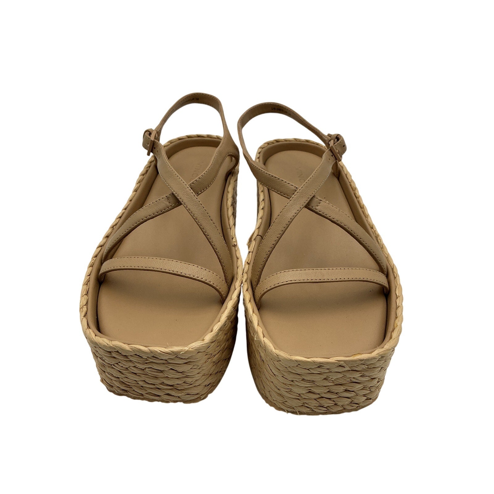 Vince 'Maxine' Beige Leather Platorm Strap Sandal Size 6.5