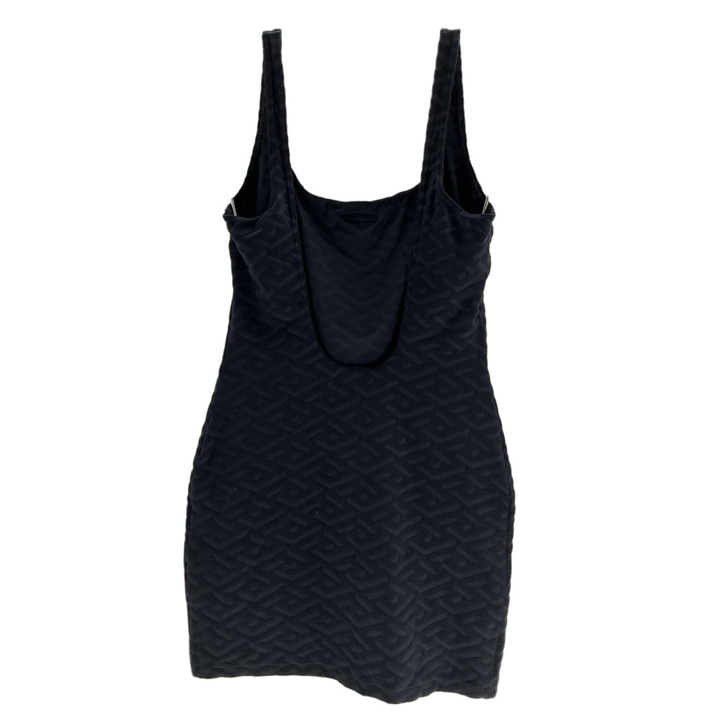 Versace 'Spugna' Black Polyamide Monogram Mini Dress Size 42