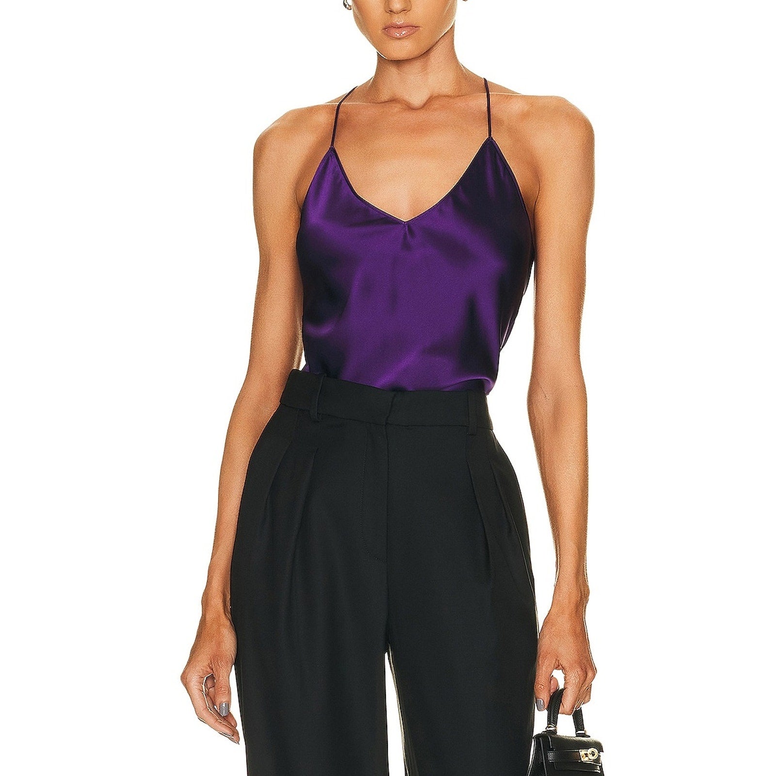 Nili Lotan 'Desiree' Purple Charmeuse Cami Top Size S - NWT